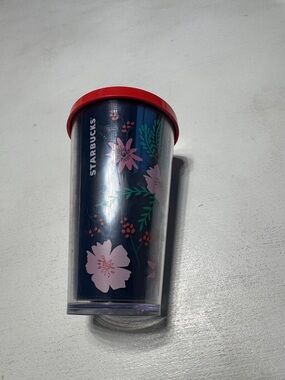 Starbucks 2017 Quetzal Bird Acrylic Cold Cup 16 Oz Blue With Flowers